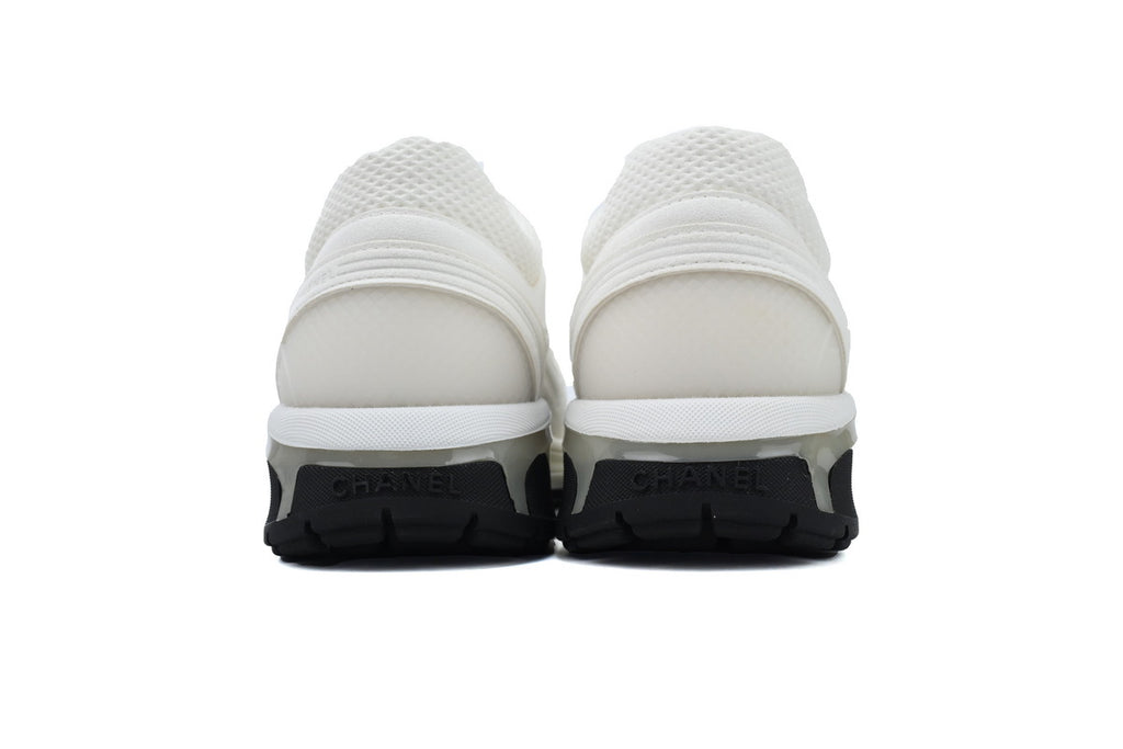 Chanel White Double C Platform Sneakers
