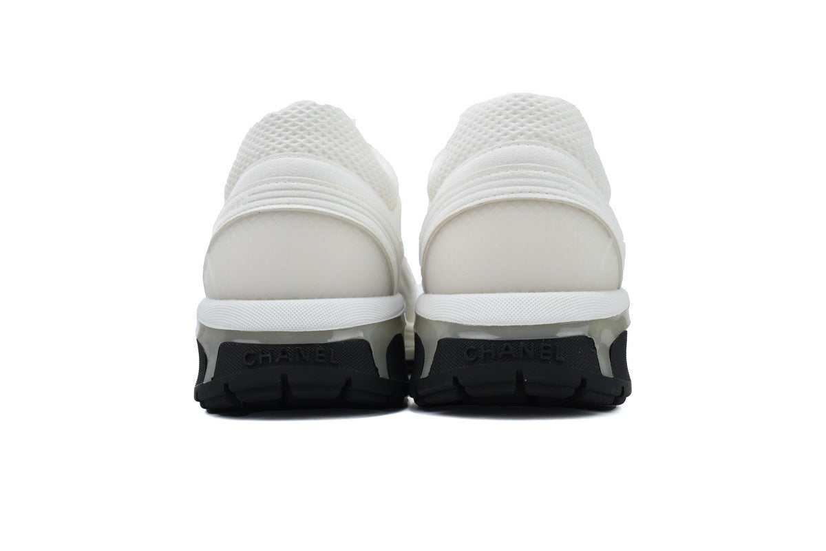 Chanel White Double C Platform Sneakers