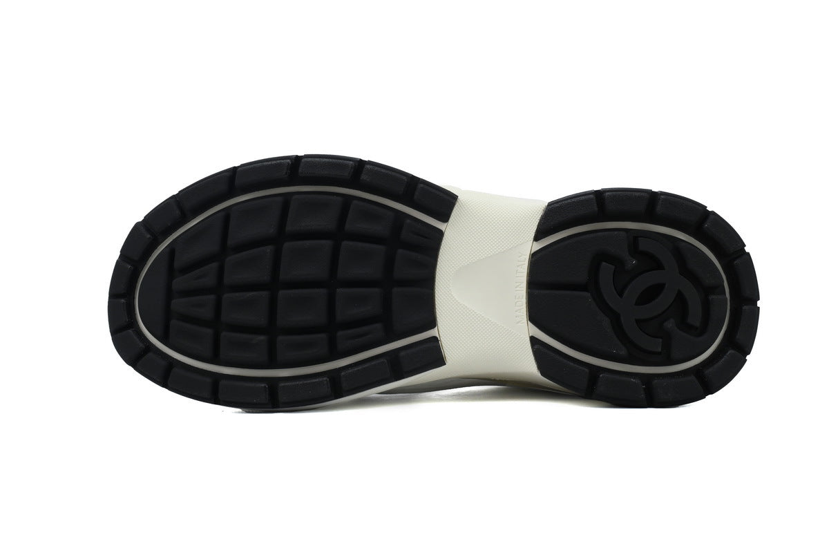 Chanel White Double C Platform Sneakers