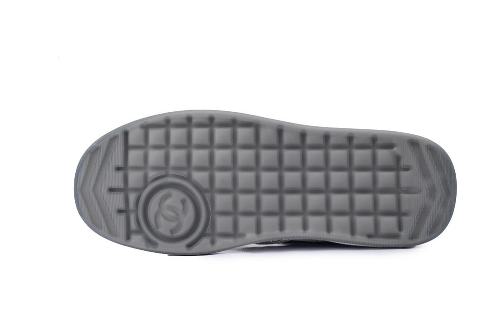 Chanel White Fabric & Calfskin Sneakers