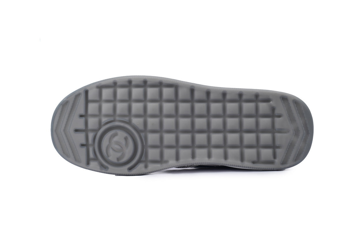 Chanel White Fabric & Calfskin Sneakers