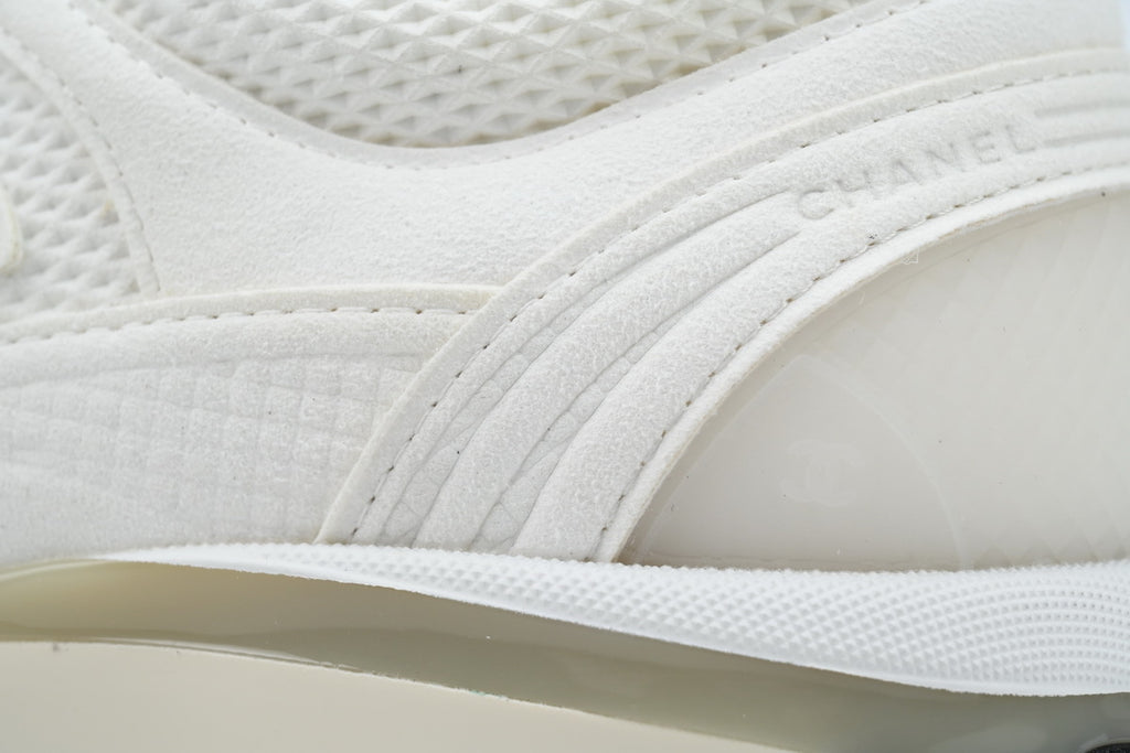 Chanel White Double C Platform Sneakers