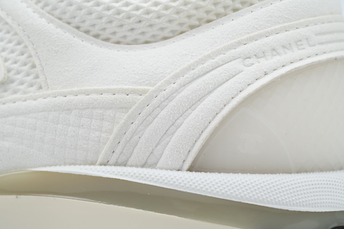 Chanel White Double C Platform Sneakers
