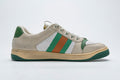 Gucci White Perforated Distressed Sneakers