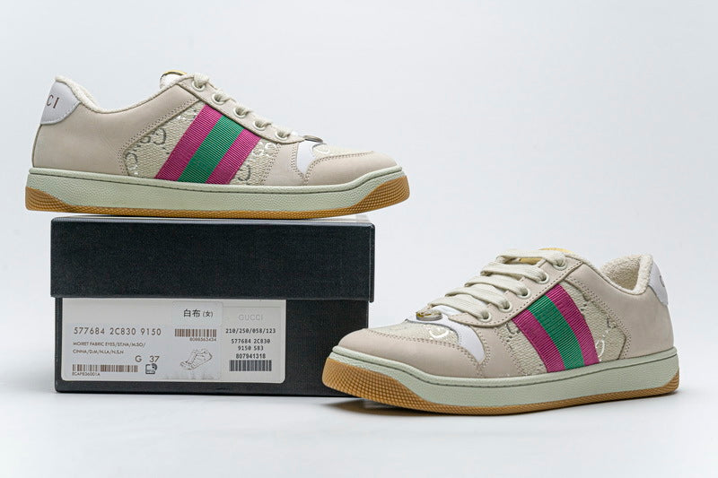 Gucci Screener White Canvas Sneakers