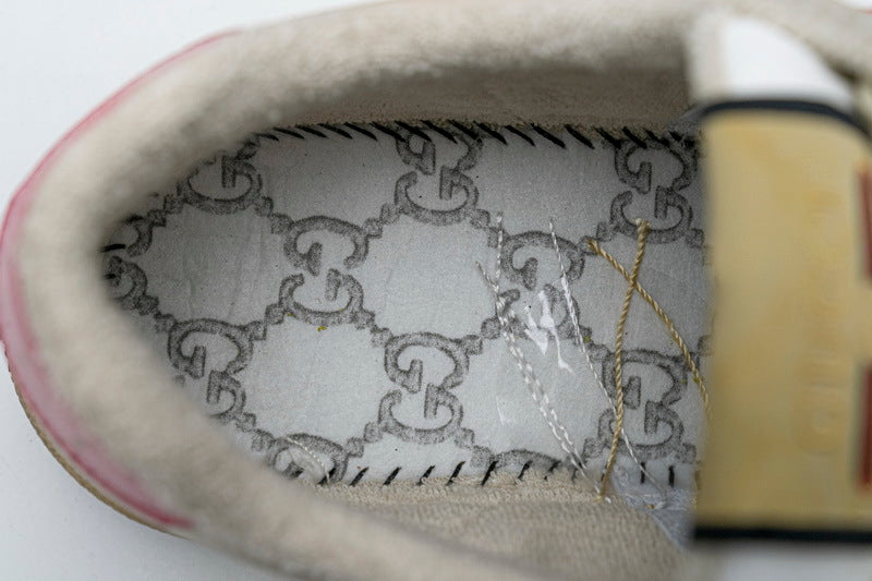 Gucci Screener GG Canvas Sneakers with Pink Heel