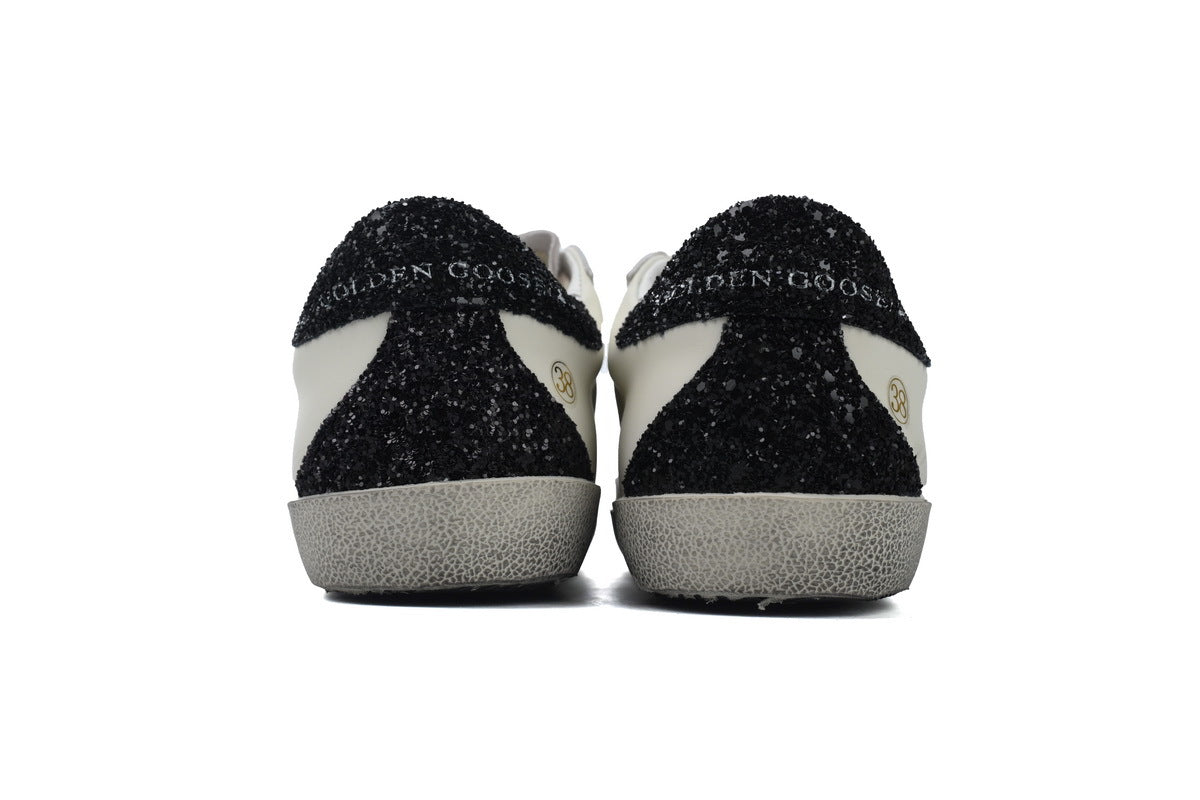 Golden Goose Super-Star Sneakers – Black Glitter Heel