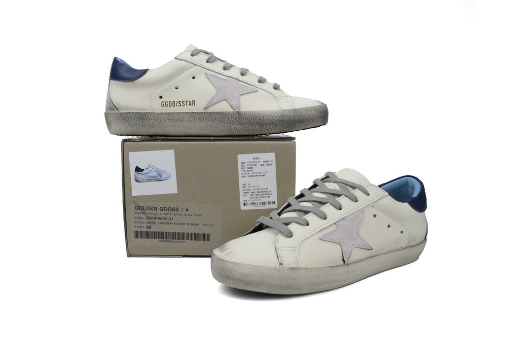 Golden Goose Super-Star Sneakers – Dark Blue Heel