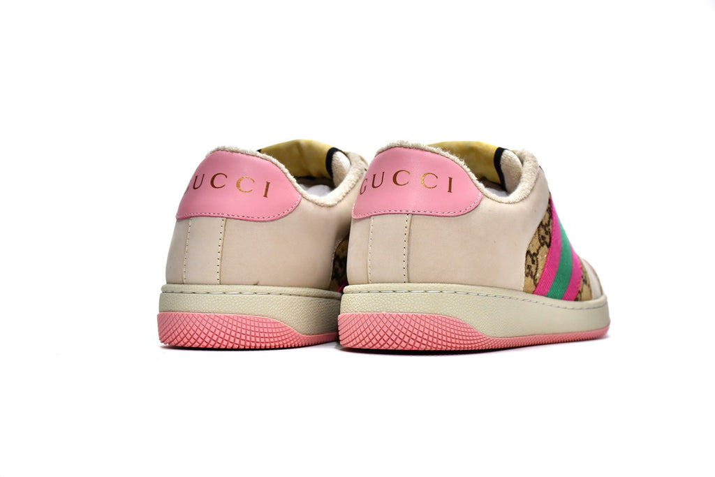 Gucci Screener Pink Crystal GG Canvas Sneakers