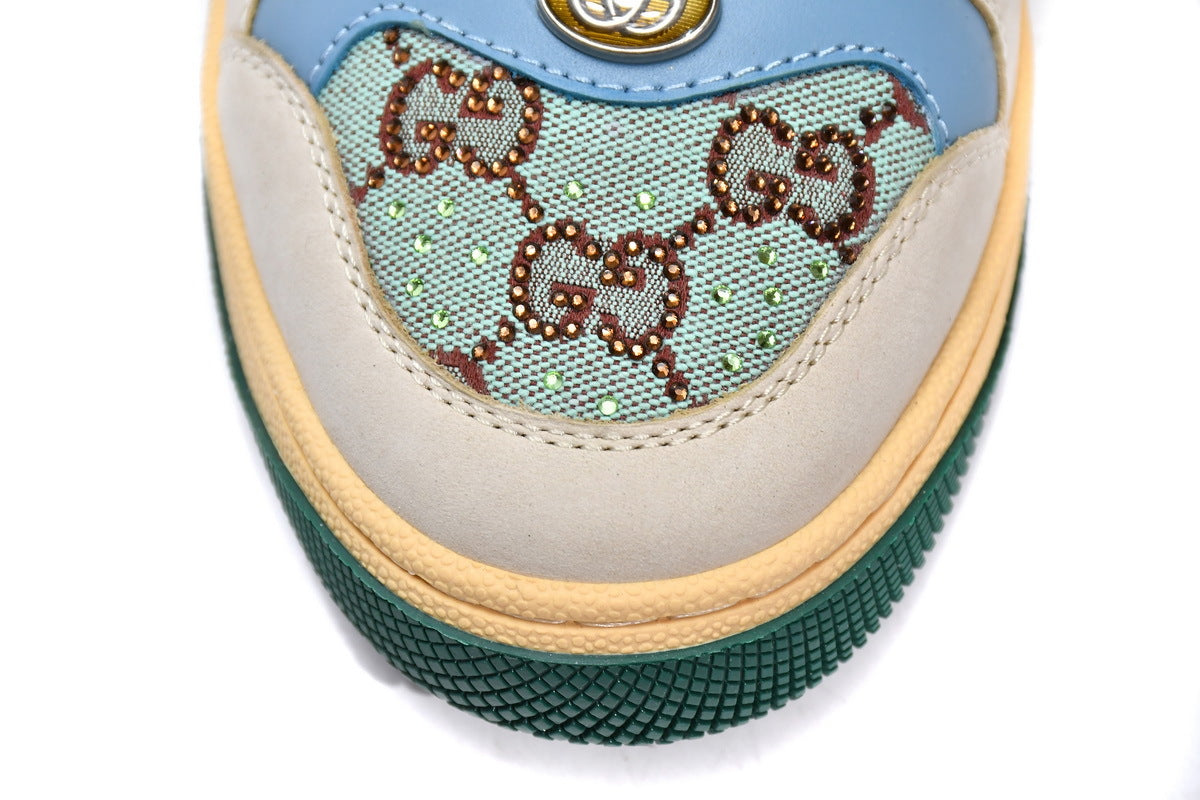 Gucci Screener Blue Crystal GG Canvas Sneakers