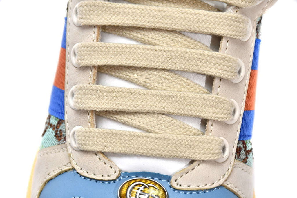 Gucci Screener Blue Crystal GG Canvas Sneakers