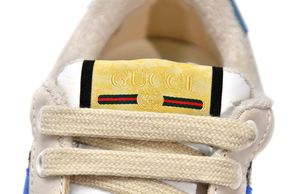 Gucci Screener Blue Crystal GG Canvas Sneakers