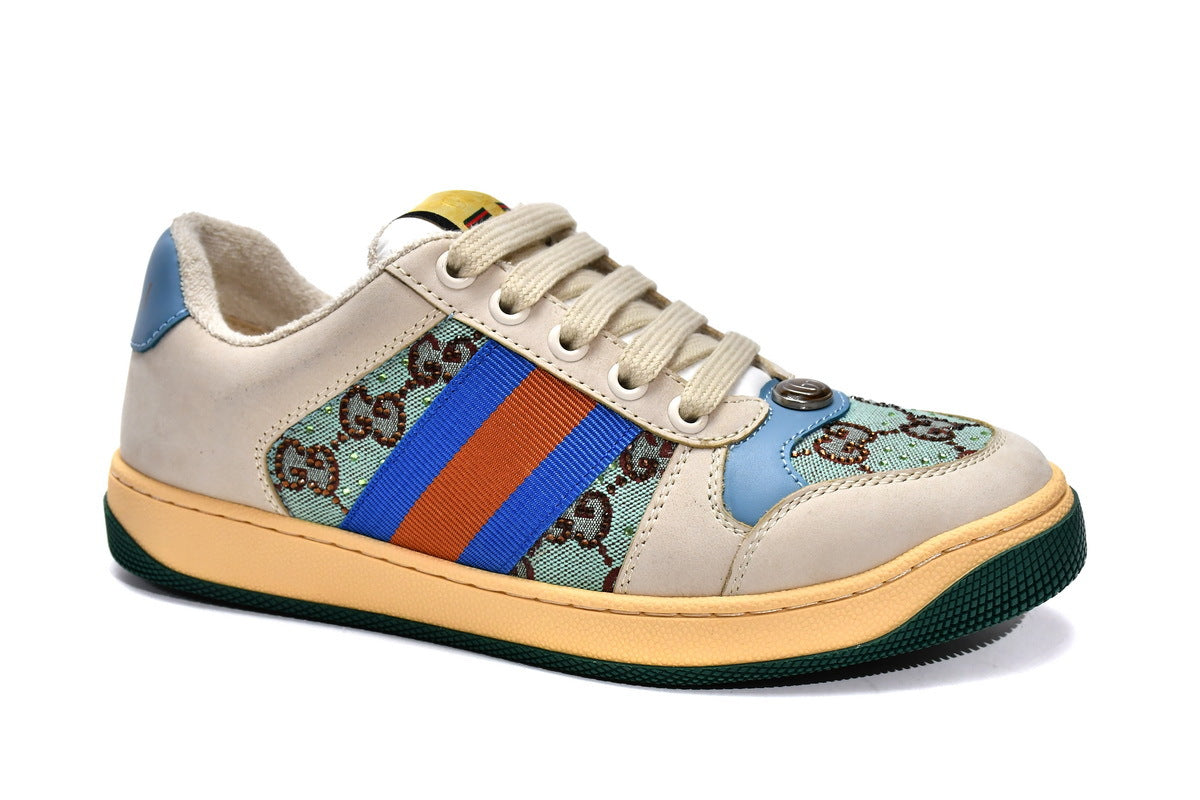 Gucci Screener Blue Crystal GG Canvas Sneakers