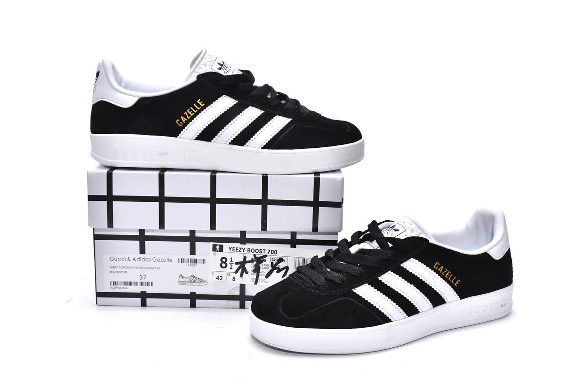 Gucci x adidas Originals Gazelle Black White Sneakers