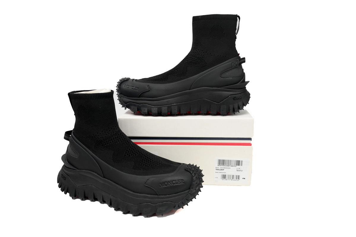 Moncler Trailgrip Knit Black High-Top Sneakers