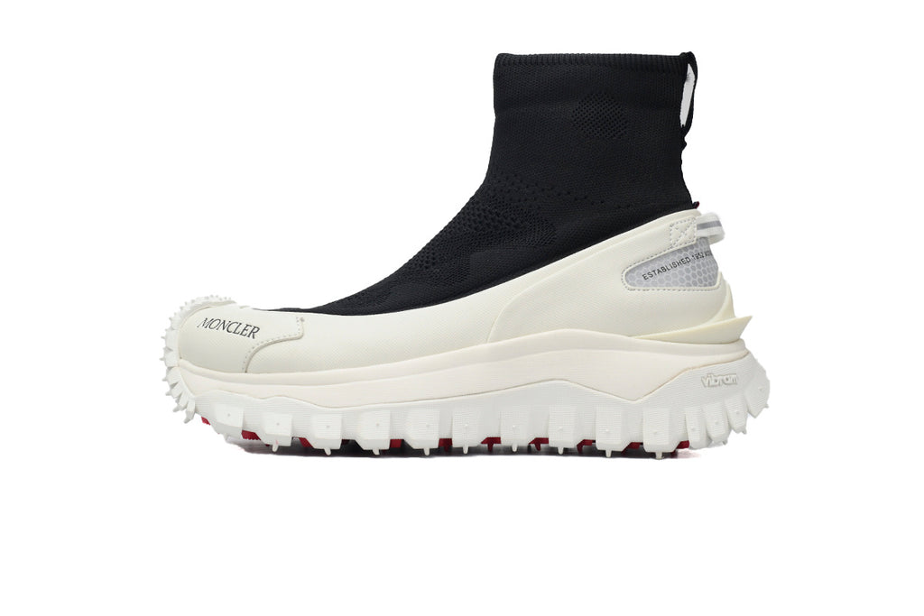 Moncler Trailgrip Knit Black White High-Top Sneakers