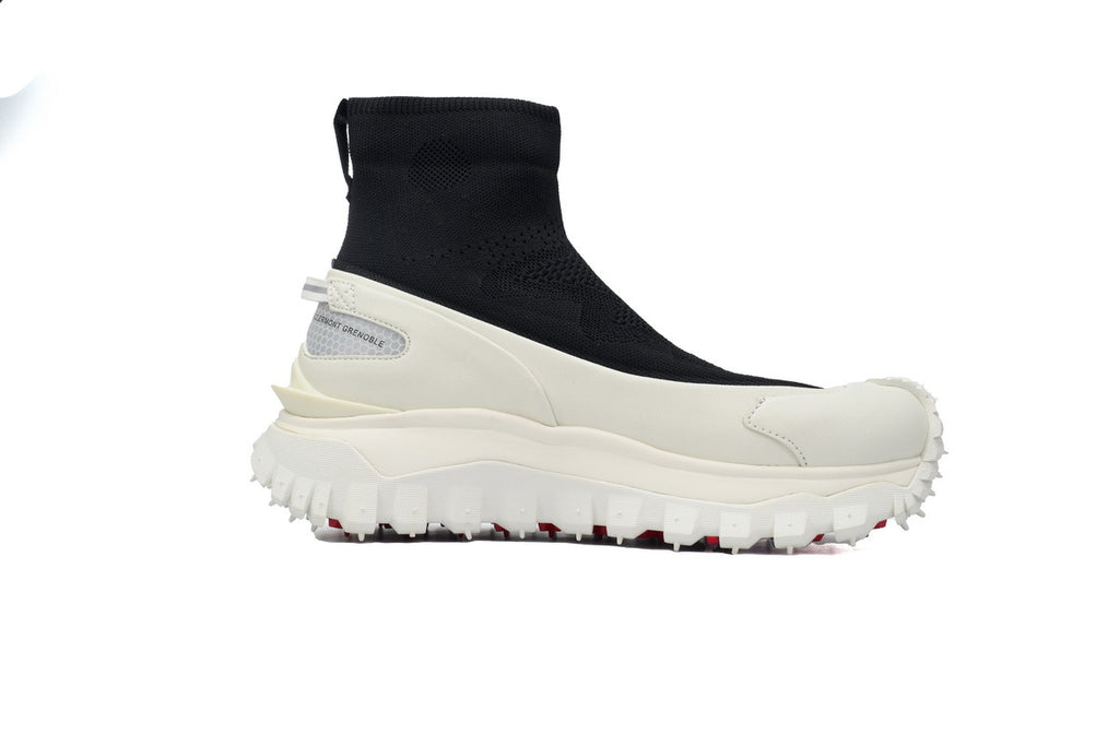 Moncler Trailgrip Knit Black White High-Top Sneakers