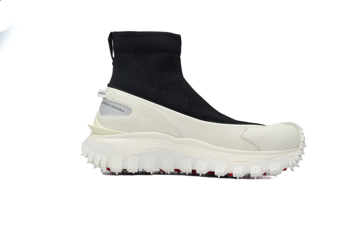 Moncler Trailgrip Knit Black White High-Top Sneakers
