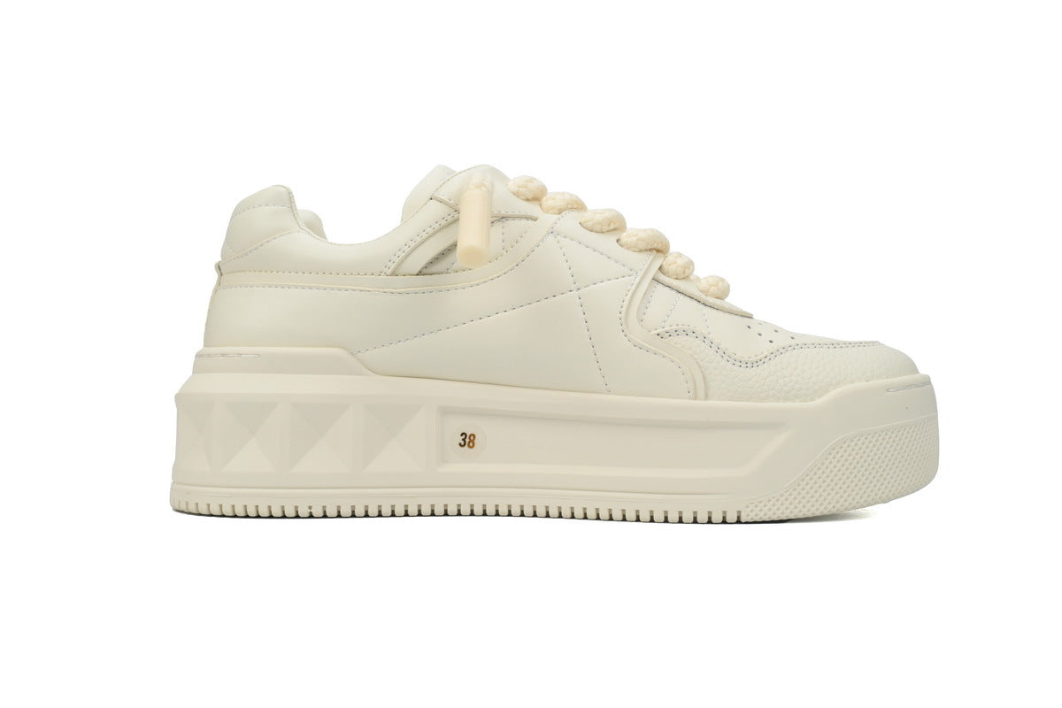 Valentino Garavani One Stud XL Beige Platform Sneakers