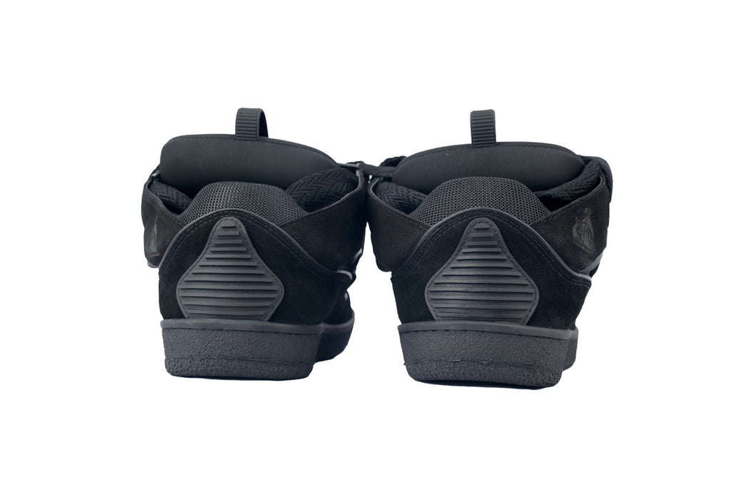 LANVIN Curb Leather Sneakers – All-Black