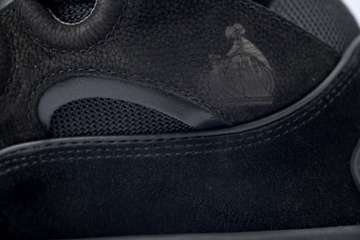 LANVIN Curb Leather Sneakers – All-Black