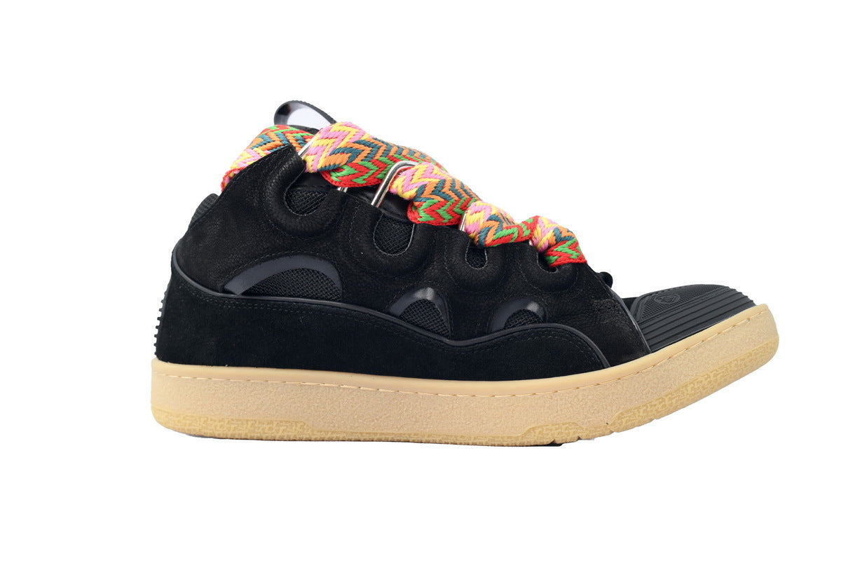 LANVIN Curb Leather Sneakers – Classic Black