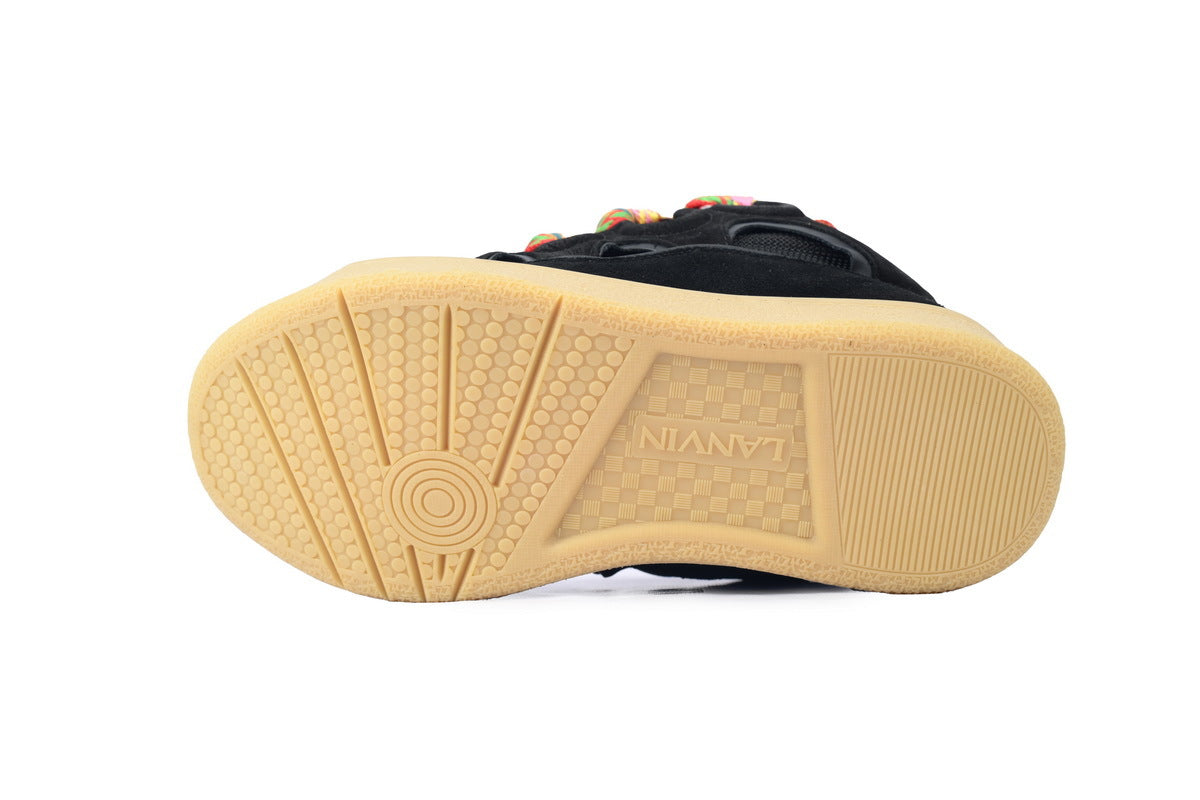 LANVIN Curb Leather Sneakers – Classic Black
