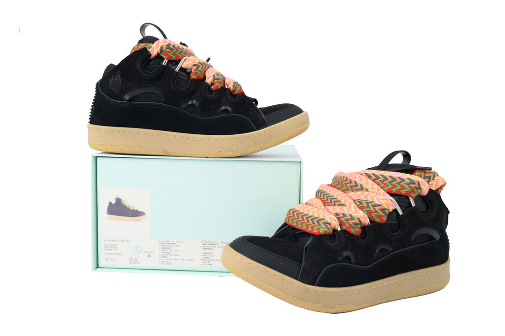 LANVIN Curb Leather Sneakers – Classic Black