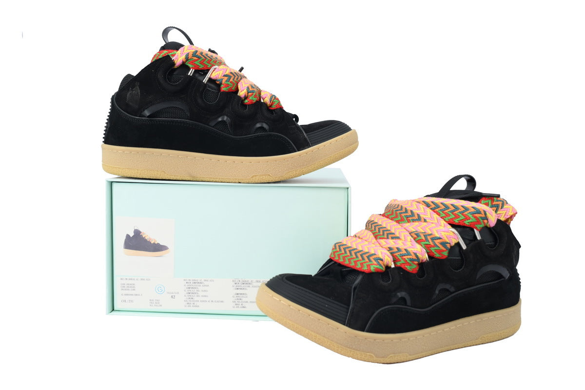 LANVIN Curb Leather Sneakers – Classic Black