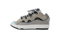 LANVIN Curb Leather Sneakers – Grey/Light Blue