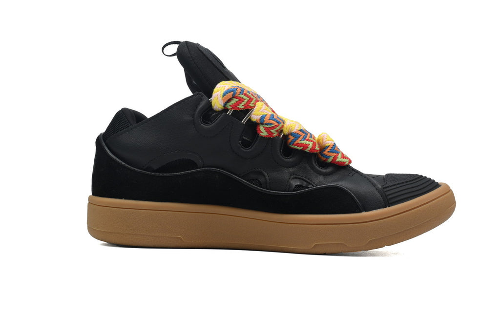 LANVIN Curb Leather Sneakers – Black