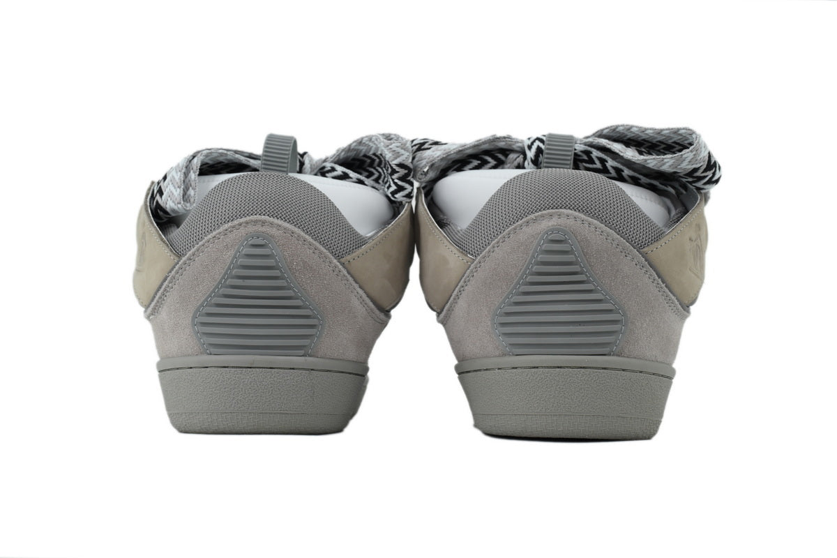 LANVIN Curb Leather Sneakers – Grey