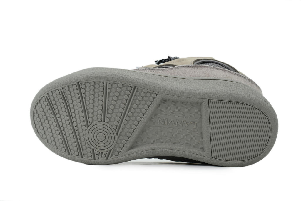 LANVIN Curb Leather Sneakers – Grey