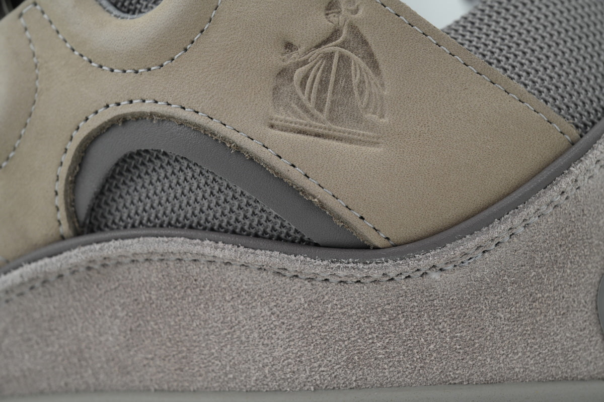 LANVIN Curb Leather Sneakers – Grey
