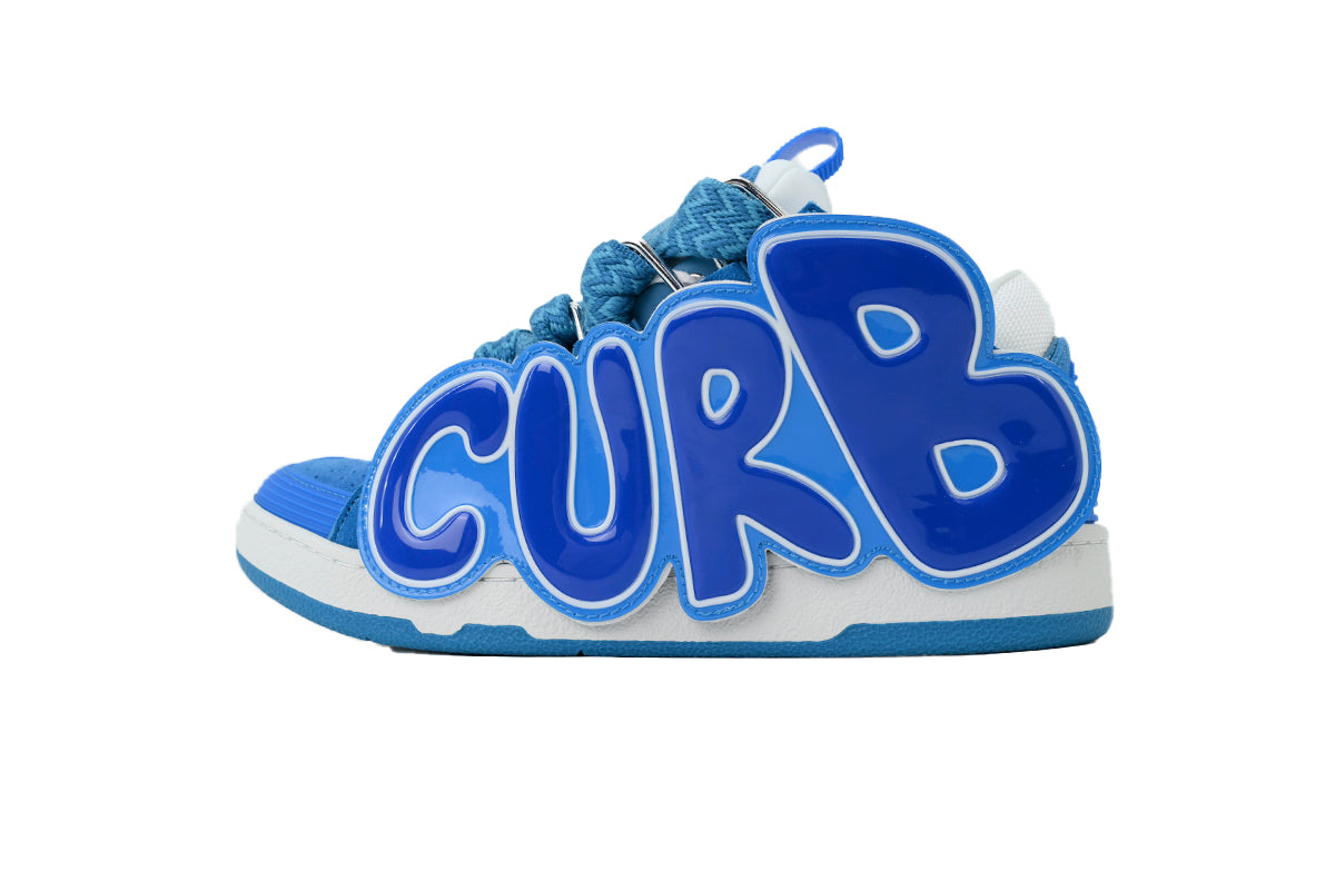 Lanvin Curb Patch Sneakers – Light Blue