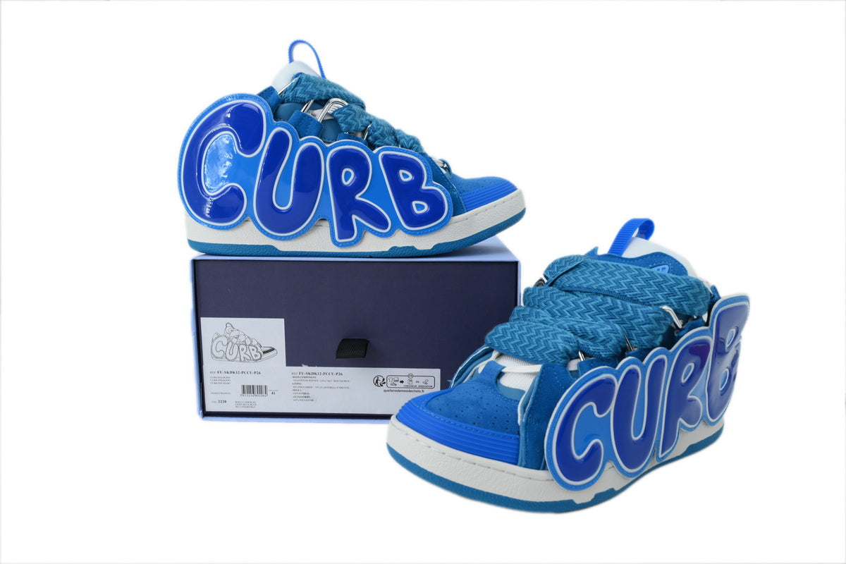 Lanvin Curb Patch Sneakers – Light Blue