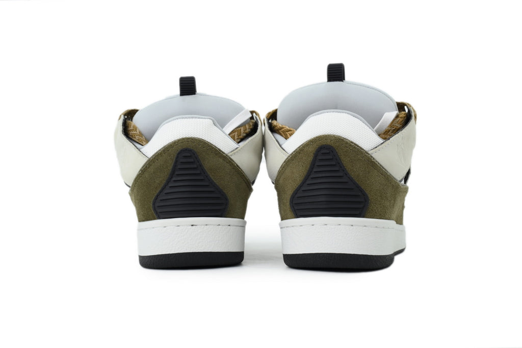 Lanvin Curb Sneakers – White/Khaki