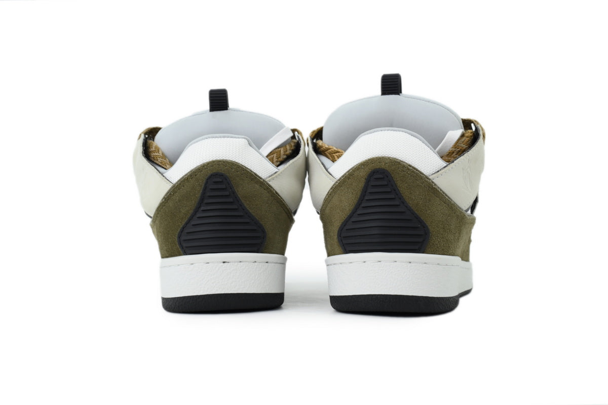 Lanvin Curb Sneakers – White/Khaki