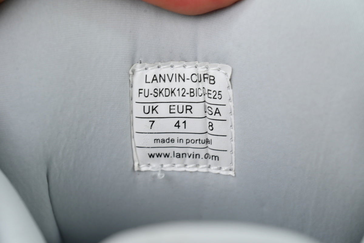 Lanvin Curb Sneakers – White/Khaki