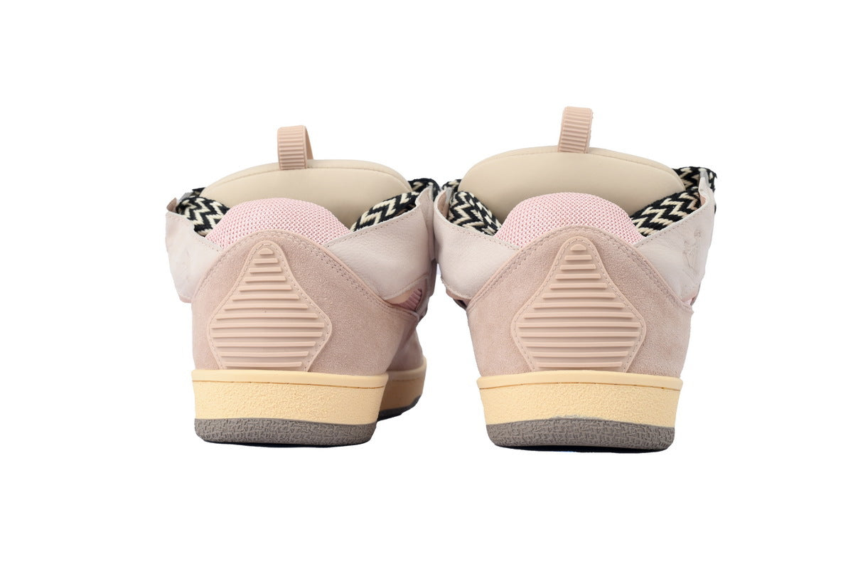 LANVIN Curb Leather Sneakers – Muted Pink