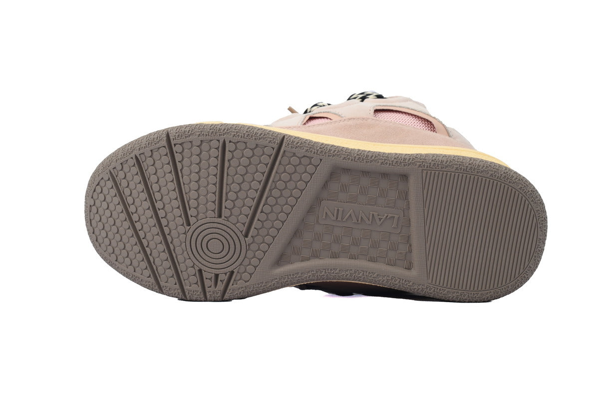 LANVIN Curb Leather Sneakers – Muted Pink