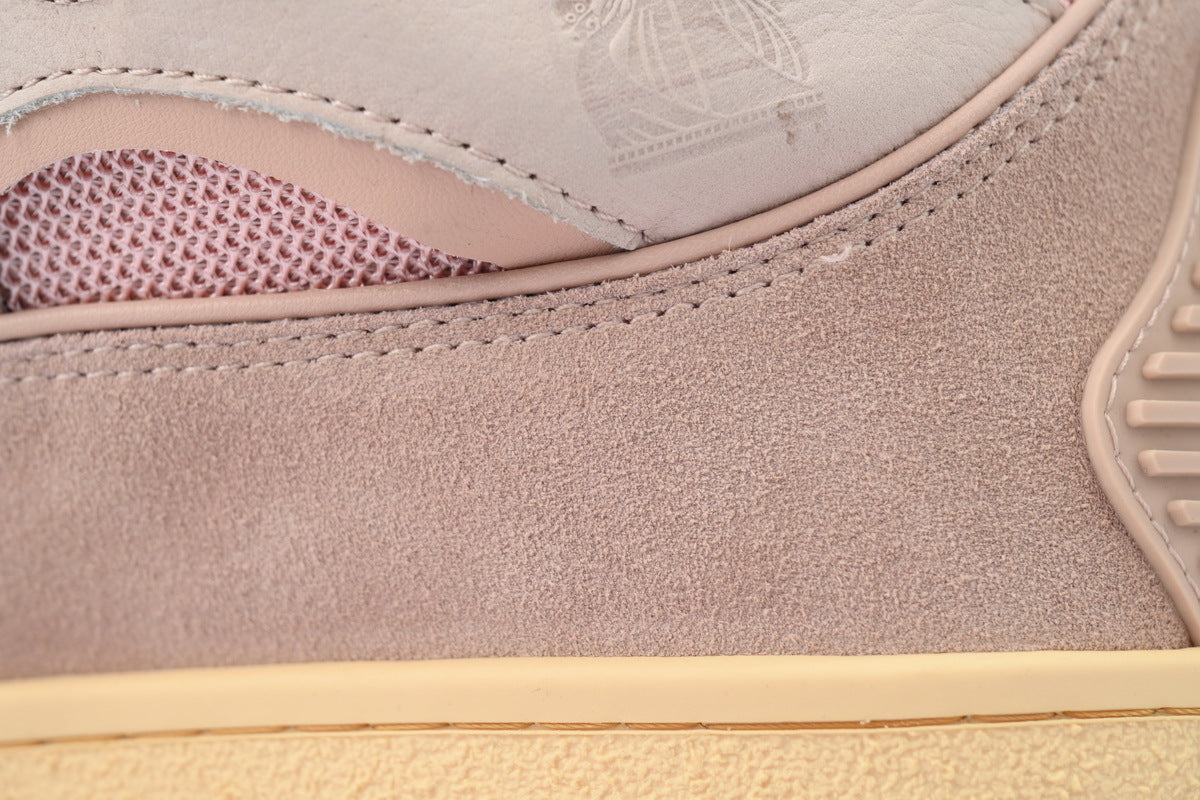 LANVIN Curb Leather Sneakers – Muted Pink