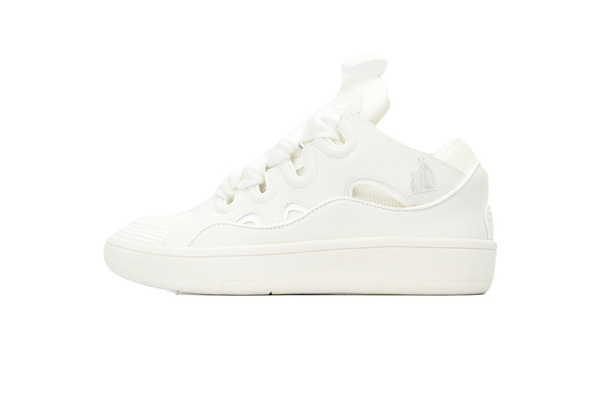 LANVIN Curb Leather Sneakers – White