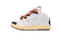 LANVIN Curb Leather Sneakers – Grey/White