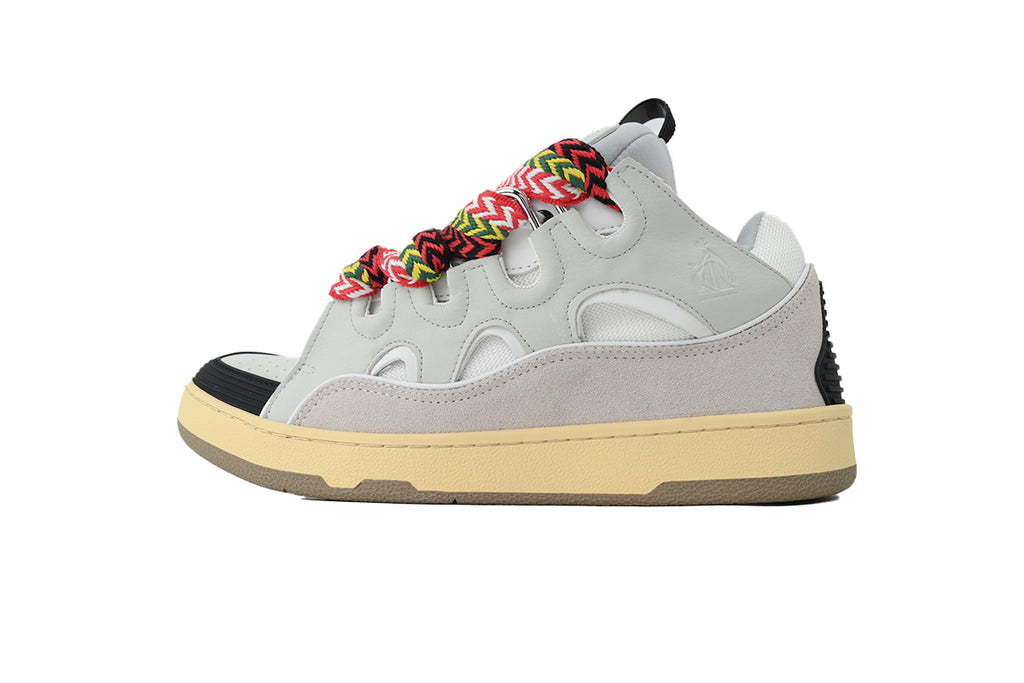 Lanvin Curb Sneakers – White with Multicolor Laces