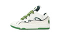 LANVIN Curb Leather Sneakers – White/Green