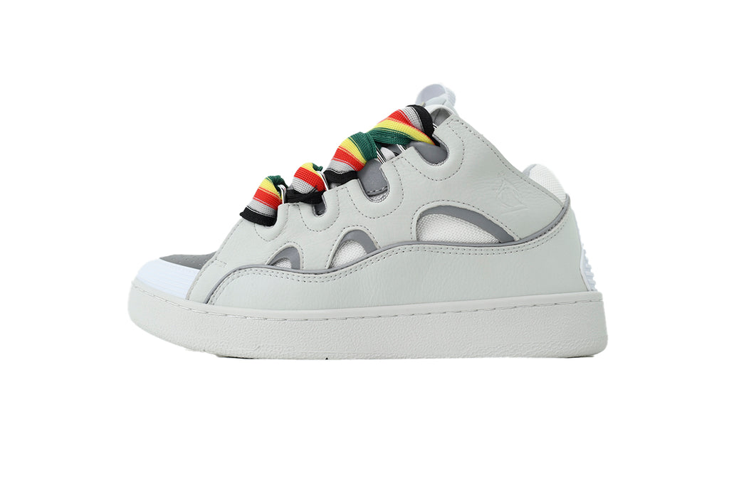 Lanvin Curb Sneakers – White with Multicolor Laces