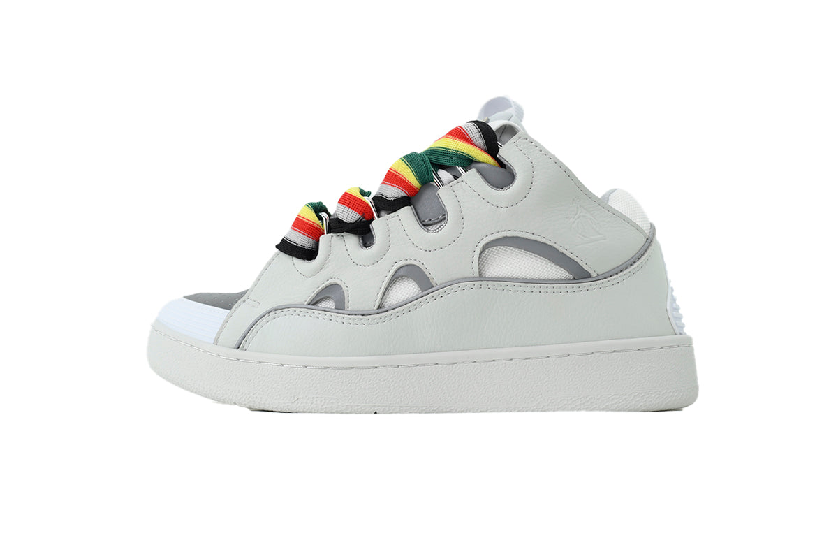 Lanvin Curb Sneakers – White with Multicolor Laces