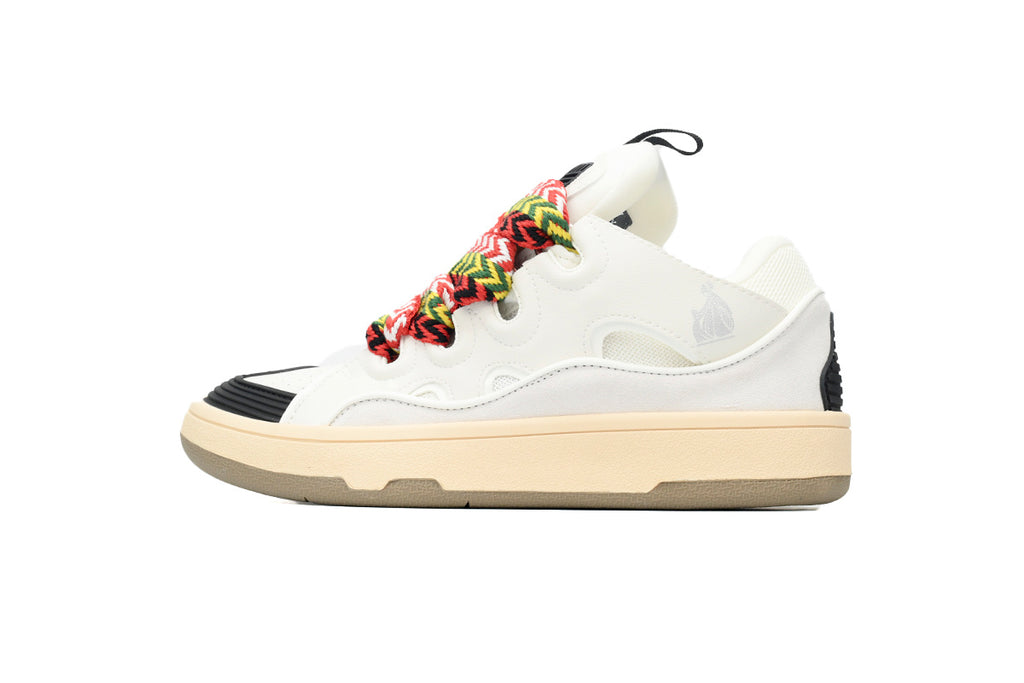 LANVIN Curb Leather Sneakers – White/Black