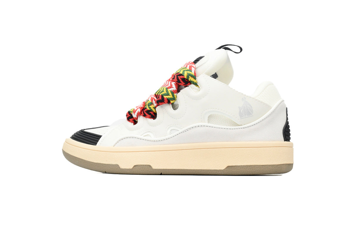 LANVIN Curb Leather Sneakers – White/Black